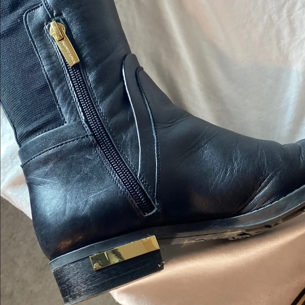 Vince Camuto Paterra Black Fashion Rounded Toe Riding Studded Knee Boots